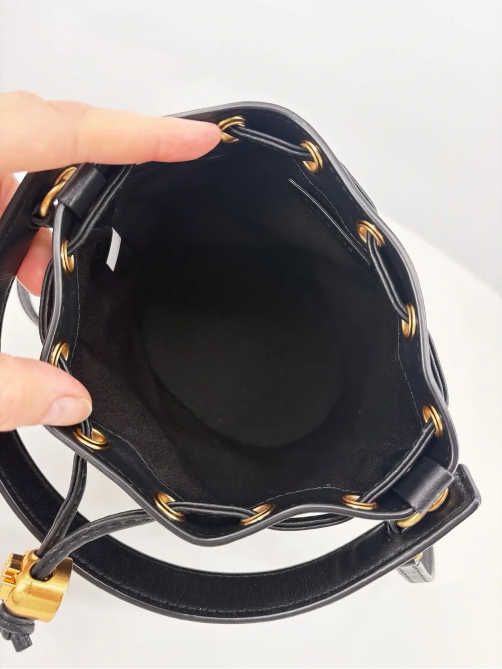 TORY BURCH T Monogram Jacquard Mini Bucket Bag Black Crossbody